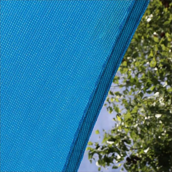 Amgo Custom Size 10' x 11' x 14.9' Blue Right Triangle Sun Shade Sail UPF50+ - Image 9