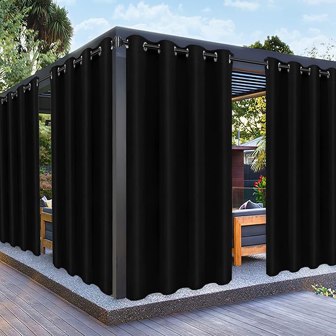 PureFit Outdoor Curtains for Patio Waterproof Weatherproof, UV and Fade by PureFit