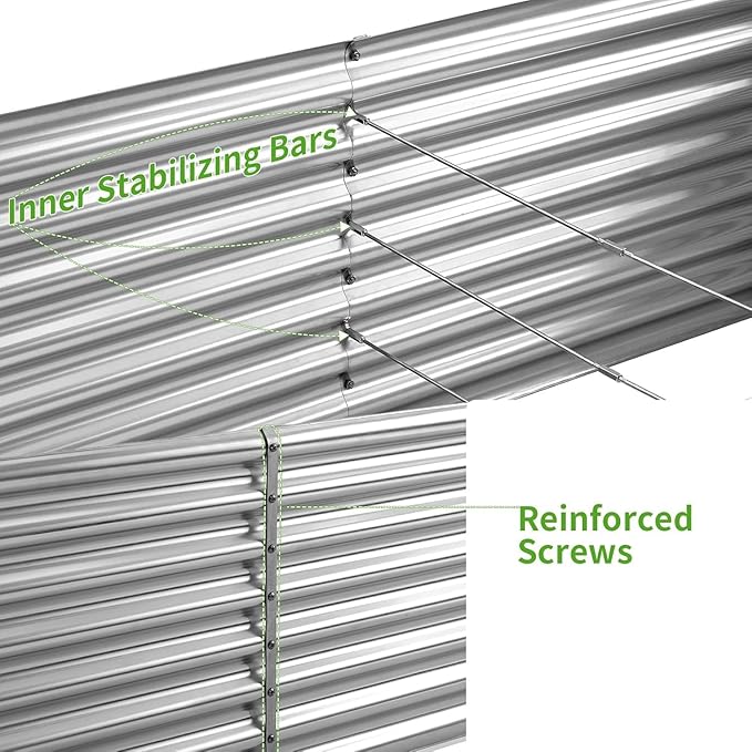 Land Guard 2 Pack 8×4×2ft Galvanized Raised Garden Bed Kit, Galvanized Planter - Image 4