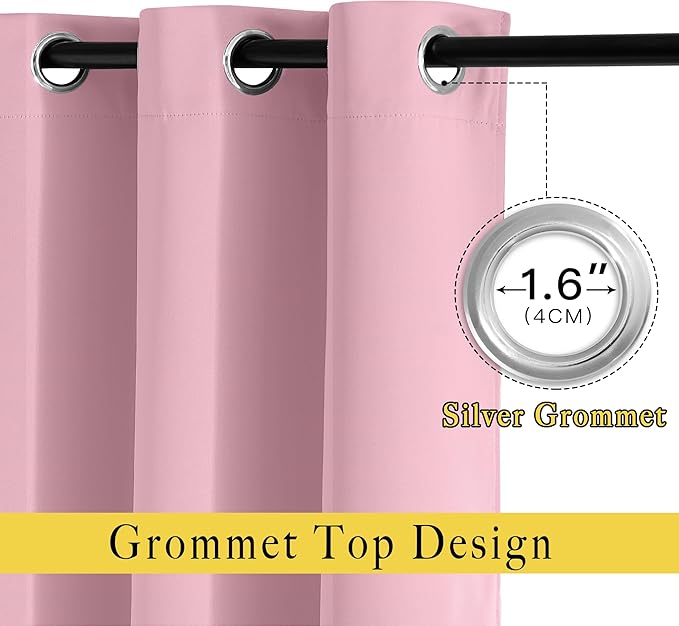 NICETOWN Rouge Pink Blackout Curtains - Image 4