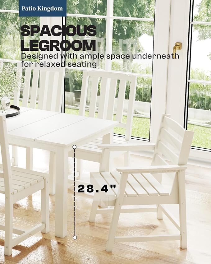 5-Piece White Outdoor Dining Set - Image 7