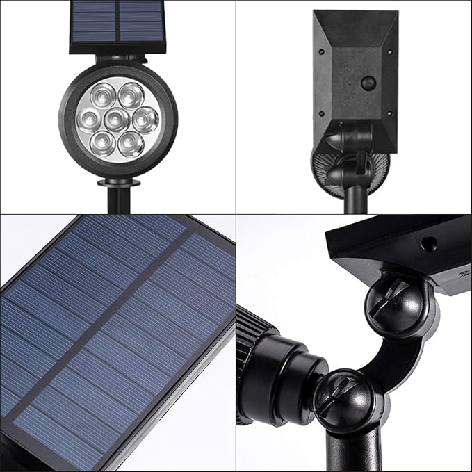 Solar Landscape Spotlights Outdoor, Bright 7-LED Spot Lights, Dusk-to-Dawn - Image 8