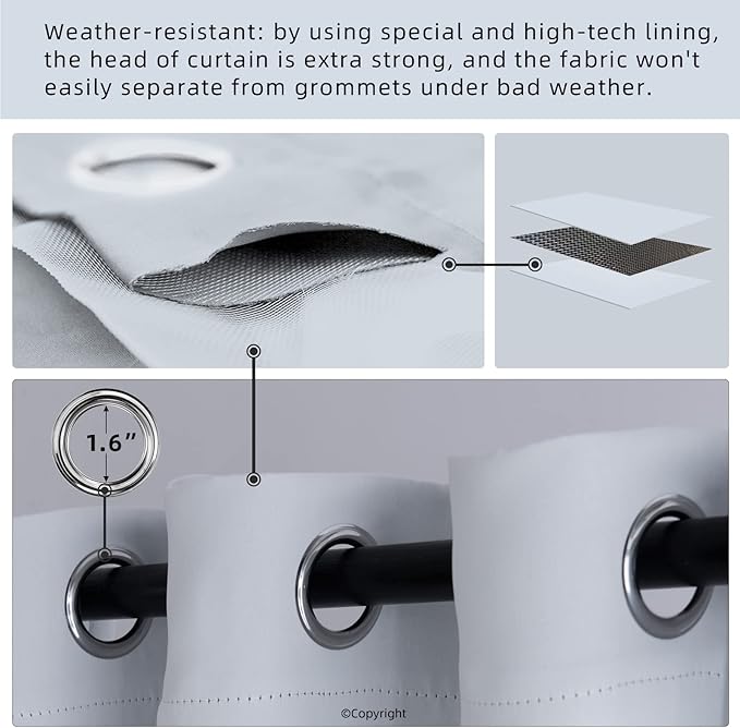 Outdoor Indoor Curtains W105 x L84 - Image 3