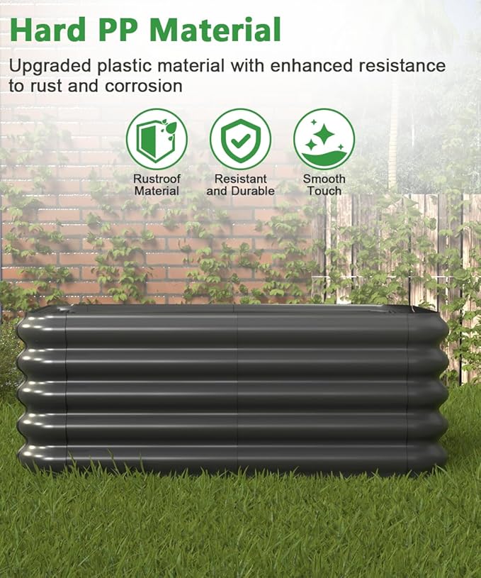 3.0x3.0x1.0ft Raised Garden Bed Kit, Rustproof PP Material Garden Box, Flower - Image 3
