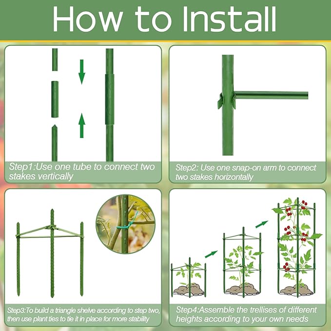 Halatool 2 Pack Tomato Cages for Garden, Garden Stakes Tomato Trellis for Pots - Image 5