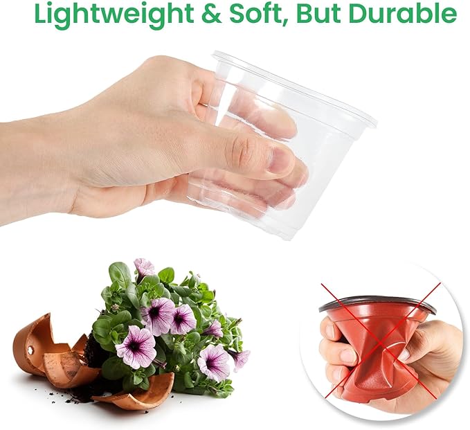 36 Packs 7/5/4/3.5 Inch Reinforced Clear Nursery Pots - Image 4