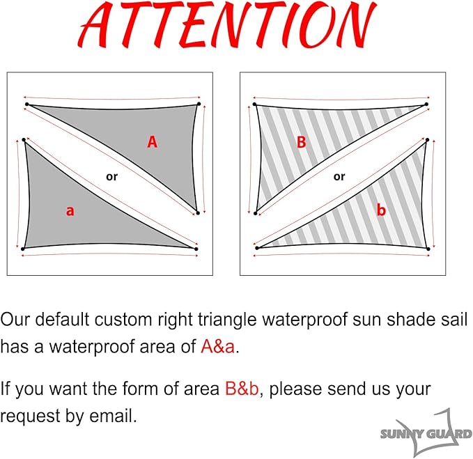 SUNNY GUARD Waterproof Sun Shade Sail 6'x8'x10' Sand Right Triangle UV Block - Image 2