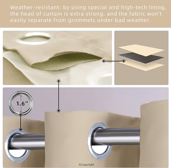 DIVA EN CAMINO DEC Waterproof Outdoor Curtain W105 x L95 - Image 3