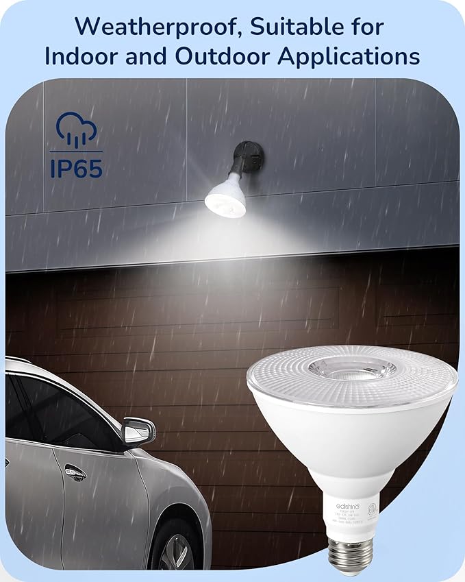 EDISHINE Flood Light Bulbs, PAR38 LED Outdoor Flood Light Bulbs, 120W - Image 4