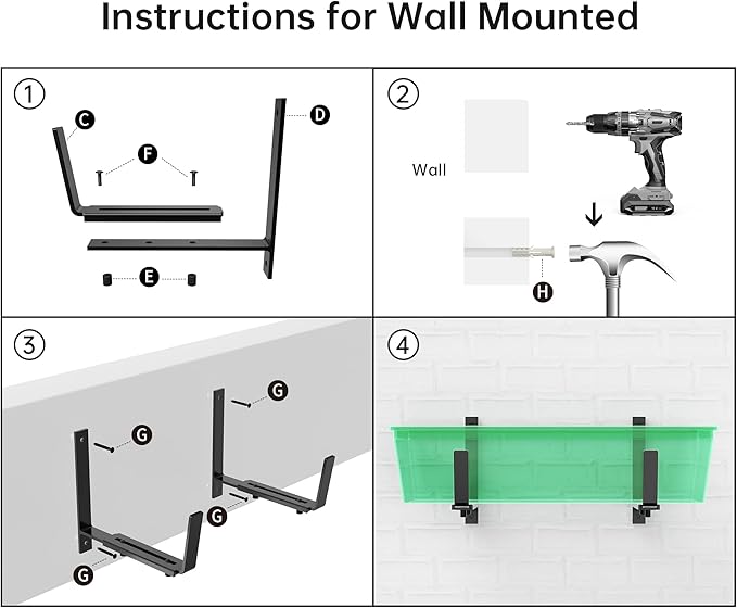 Y&M 6 Pack Adjustable Planter Box Brackets, Universal Window Box Brackets - Image 7