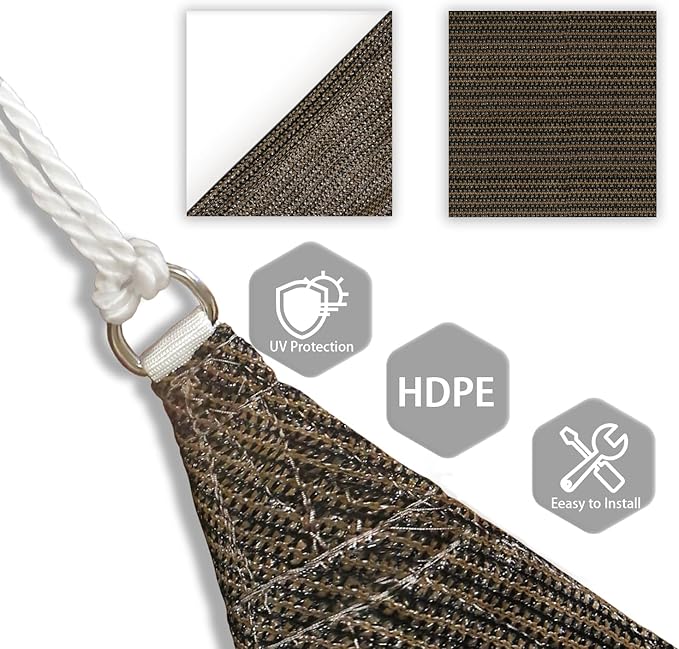 Patio Paradise 18' x 18' x 18' Sun Shade Sail Triangle Canopy Shade Cloth - Image 3