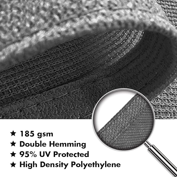 KANAGAWA 7'X9' Dark Gray Custom Size Sun Shade Sail Rectangle UV Block Canopy - Image 4