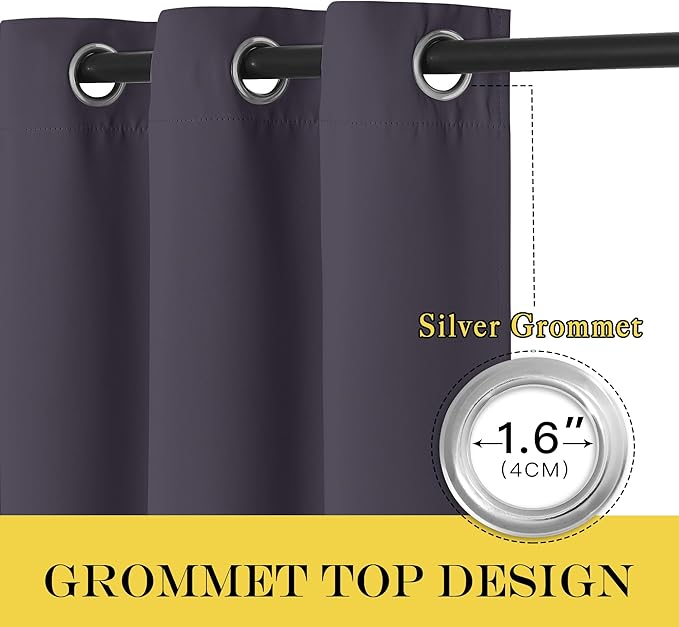 NICETOWN Greyish Purple Blackout Curtains - Image 5