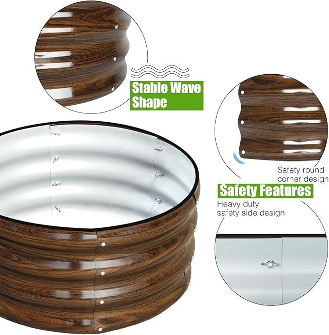 SnugNiture 2x2x1ft Round Galvanized Raised Garden Bed Kit Outdoor, Metal - Image 2