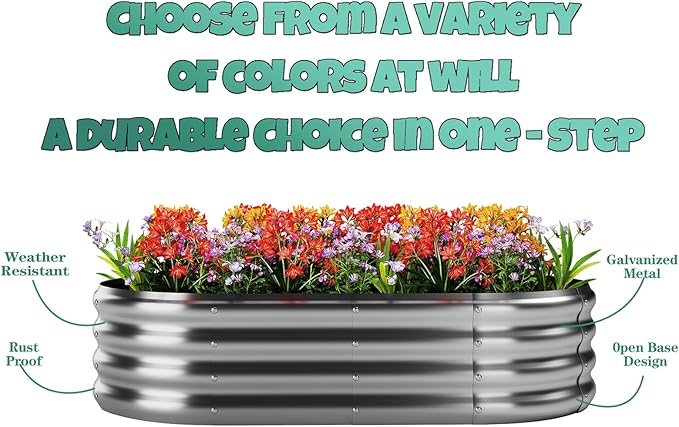 Galvanized Metal Planter Round Raised Garden Bed Kit - Image 2