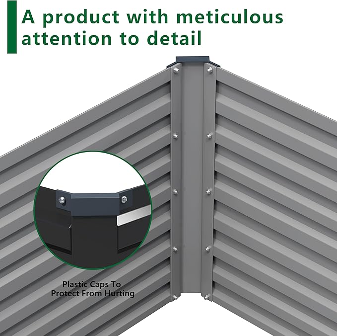 8x2x2FT Galvanized Raised Garden Bed Kit, Vegetable Plant Boxes-Rectangle Metal - Image 6
