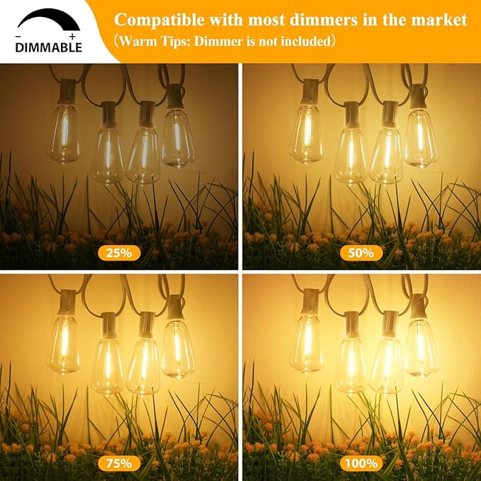 Brightever 50FT Outdoor String Lights Weatherproof, Patio Lights - Image 4