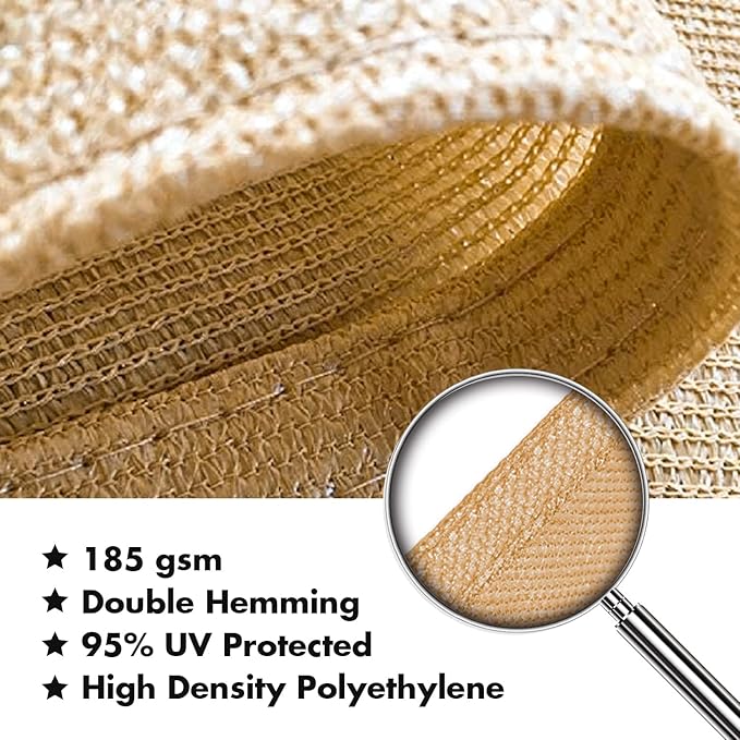 KANAGAWA 10'X16' Sand Custom Size Sun Shade Sail Rectangle UV Block Canopy Cover - Image 4