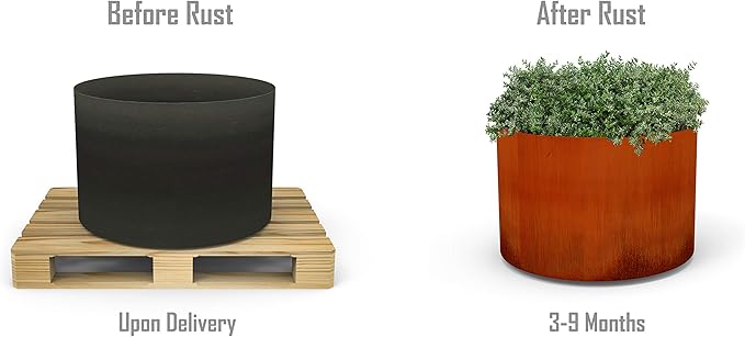 Plantercraft Corten Steel Planters Large Round | 42 x 24 Inch Extra Large - Image 7