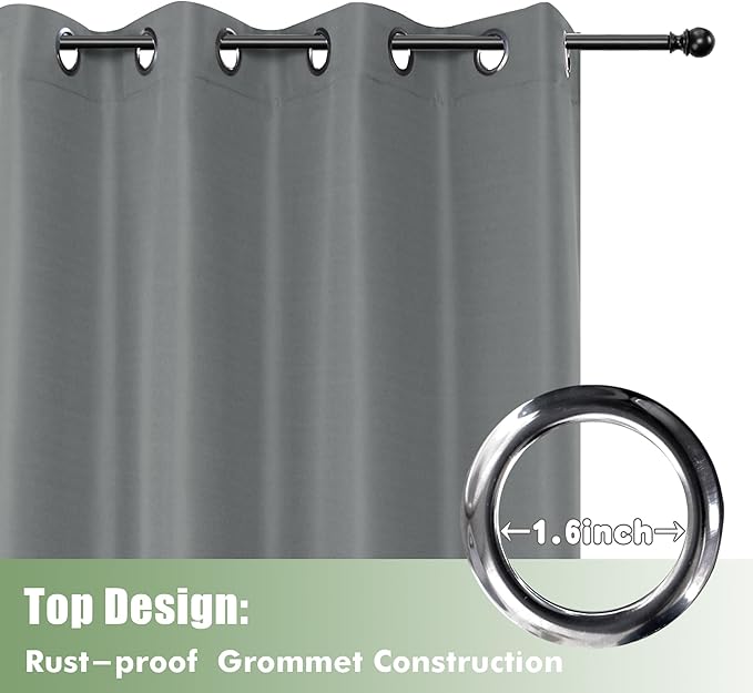 HolidayIdeas Outdoor Curtains for Patio Waterproof, 8 Panels - Image 4