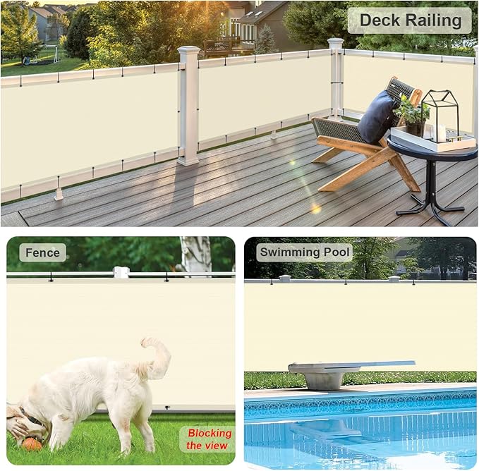 LOVE STORY Balcony Privacy Screen, 2.5'x7' Deck Shield Screen Fence Cover - Image 4