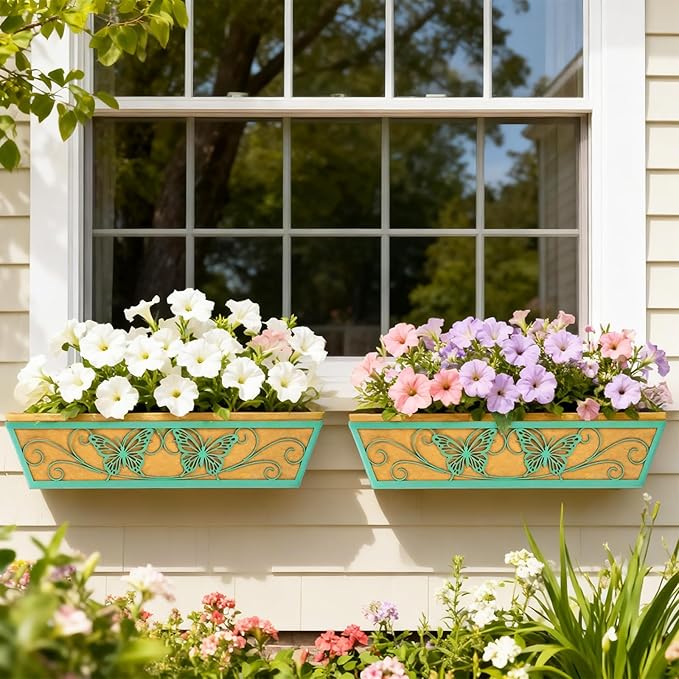 6 Pack 24 Inch Window Boxes Planter Railing Planters Box - Image 7