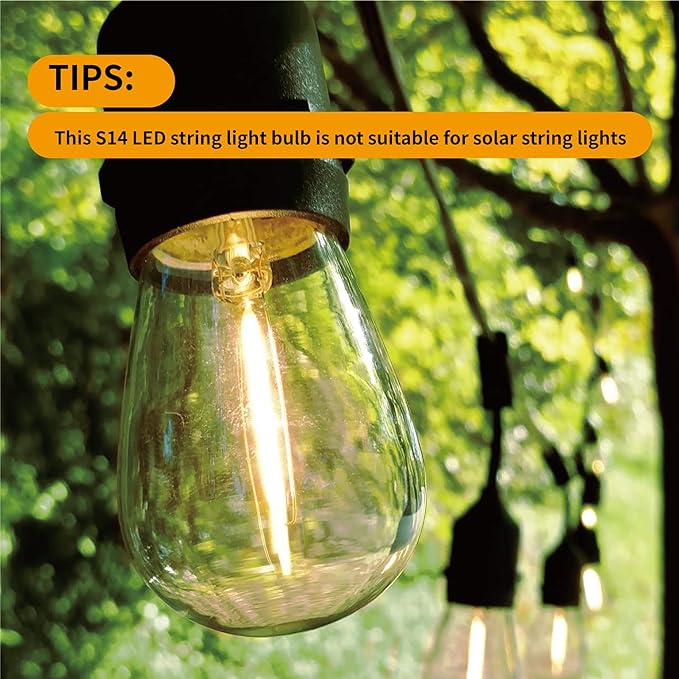 Meconard 24 Pack LED S14 Replacement Light Bulbs, Shatterproof Outdoor 1 Watt - Image 5