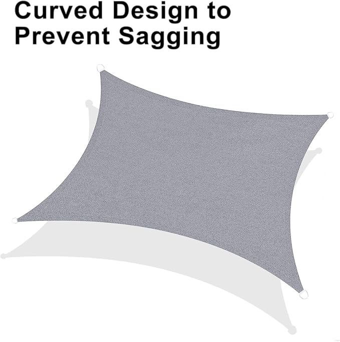 LOVE STORY Custom Size 7'x7' Silver Grey Sun Shade Sail Rectangle UV Block - Image 6
