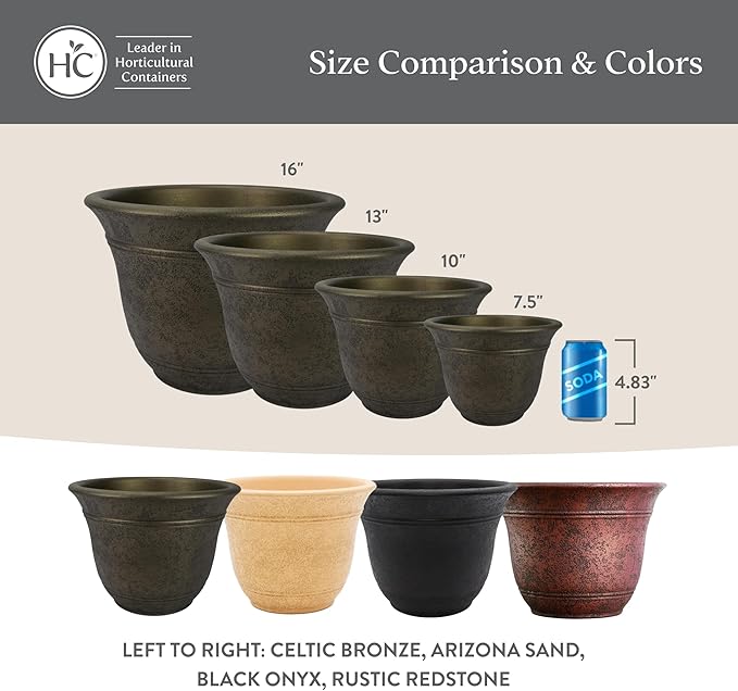 The HC Companies Sierra Round Self-Watering Pot - Image 7