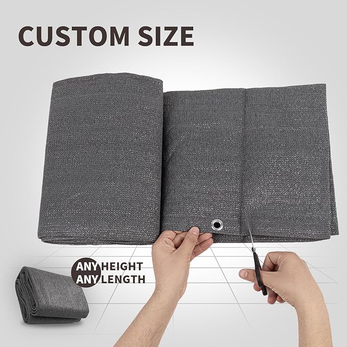 LOVE STORY Custom Size 3'x29' Dark Grey Balcony Privacy Screen, UV Block - Image 2