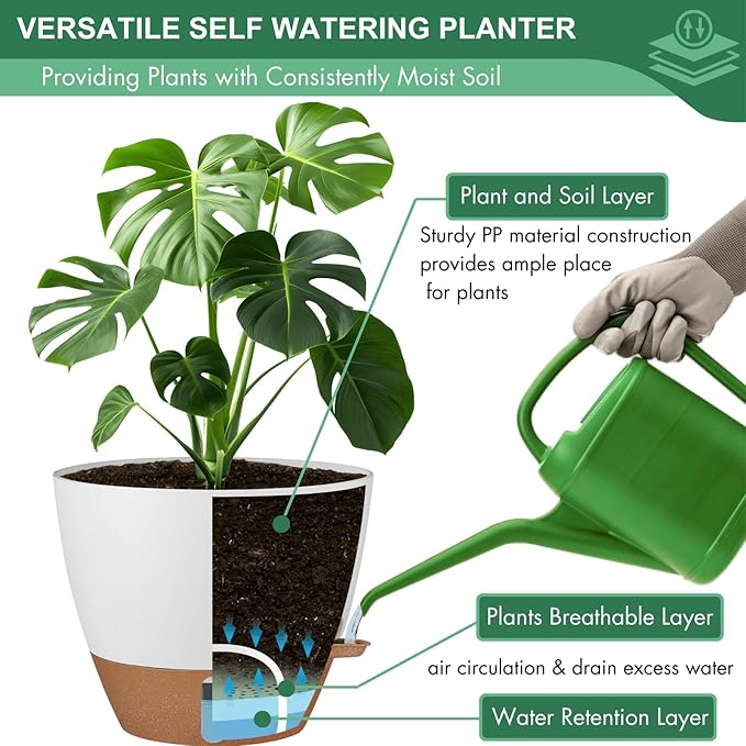 montresor 12/10/8 Inch Self Watering Pots - Image 6