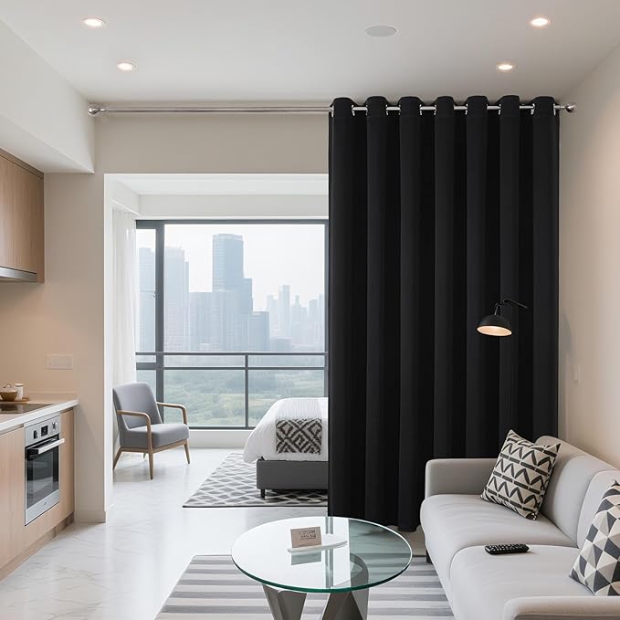 Joydeco Blackout Patio Sliding Door Curtains 90 Inches Long, Grommet Privacy - Image 2