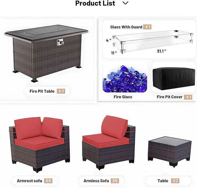 Kullavik 13 Pieces Outdoor Patio Furniture Set - Image 5