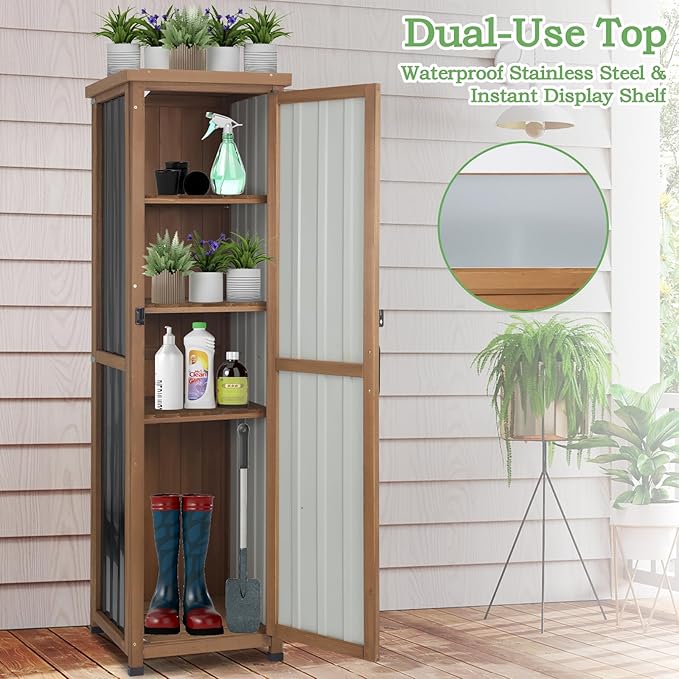 62" H Outdoor Corner Storage Cabinet - Image 7