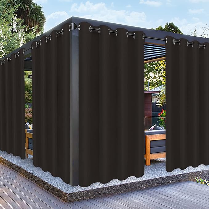 PureFit Outdoor Curtains for Patio Waterproof Weatherproof, UV and Fade by PureFit