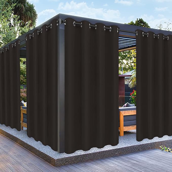 PureFit Outdoor Curtains for Patio Waterproof Weatherproof, UV Resistant by PureFit