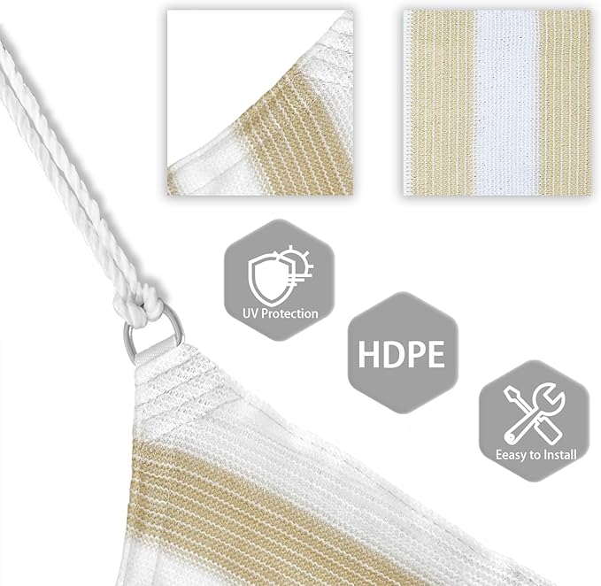 Patio Paradise 2' x 2' x 2' Sun Shade Sail Triangle Canopy Shade Cloth Fabric - Image 3