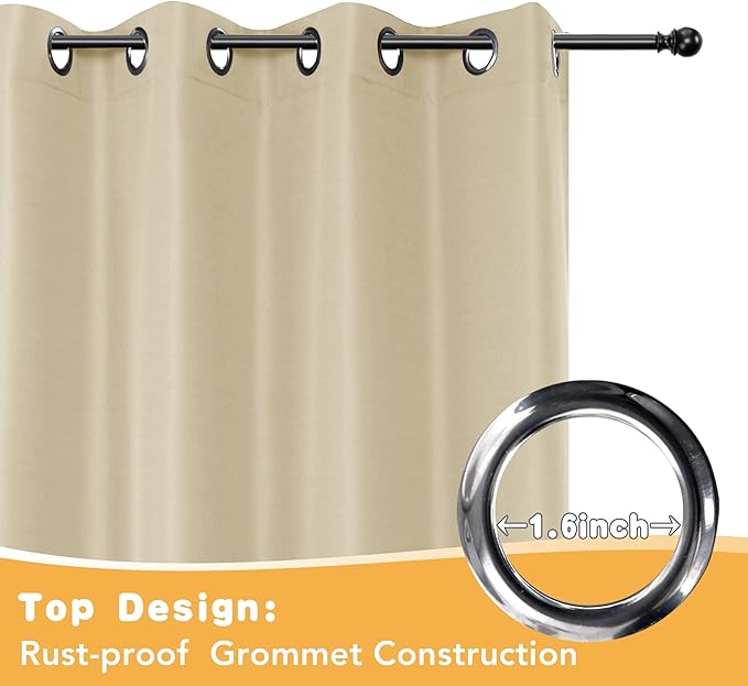 HolidayIdeas Outdoor Curtains for Patio Waterproof, 2 Panels - Image 4