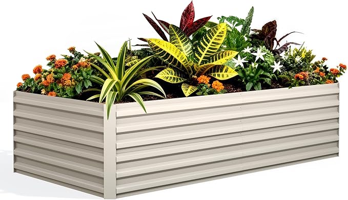 Garvee 8x4x2ft Galvanized Raised Garden Bed Outdoor, Rust-Resistant Raised by Garvee