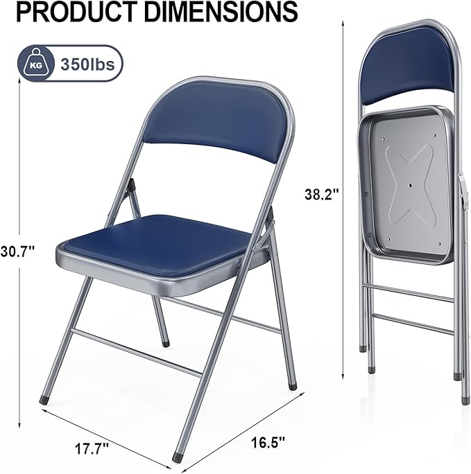 VINGLI 8 Pack Folding Chairs - Image 3