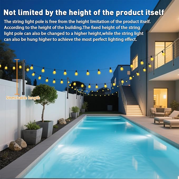 6 Pack String Light Poles, 2.8Ft Light Poles - Image 3