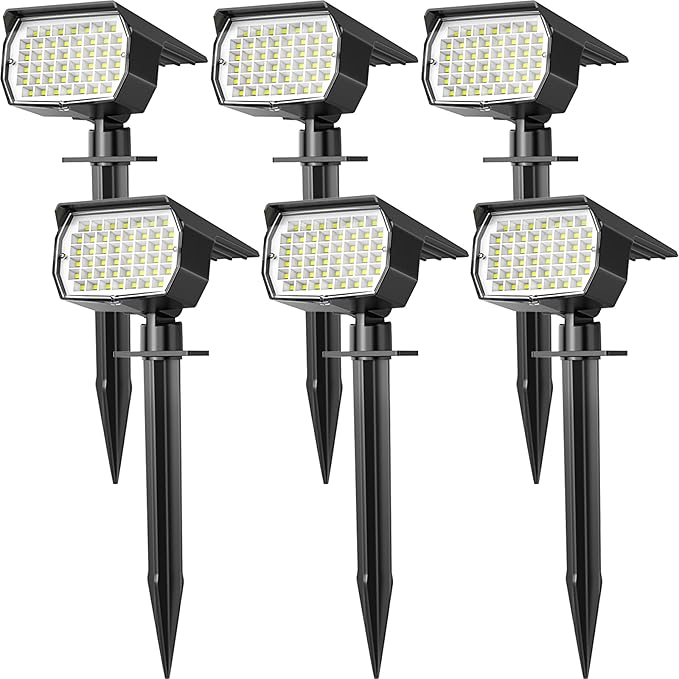Solar Spot Lights Outdoor Waterproof IP65, 6 Pack Landscape Spotlights by WENATY