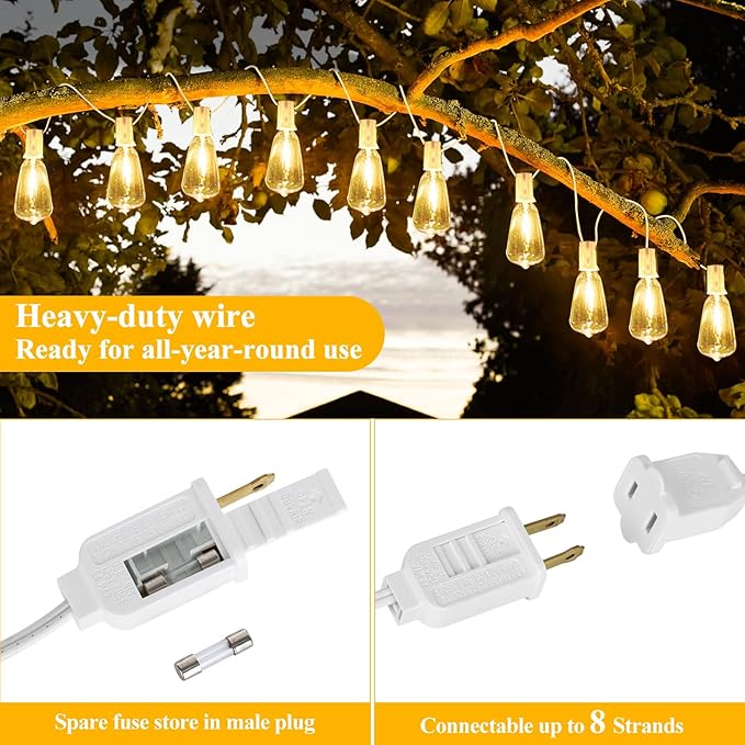 Brightever LED Outdoor String Lights, 100FT Patio Lights - Image 6