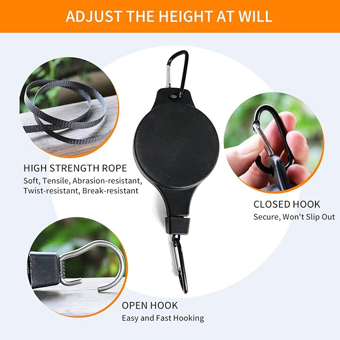 6PCS Retractable Hanging Plant Pulley Hook - Image 5