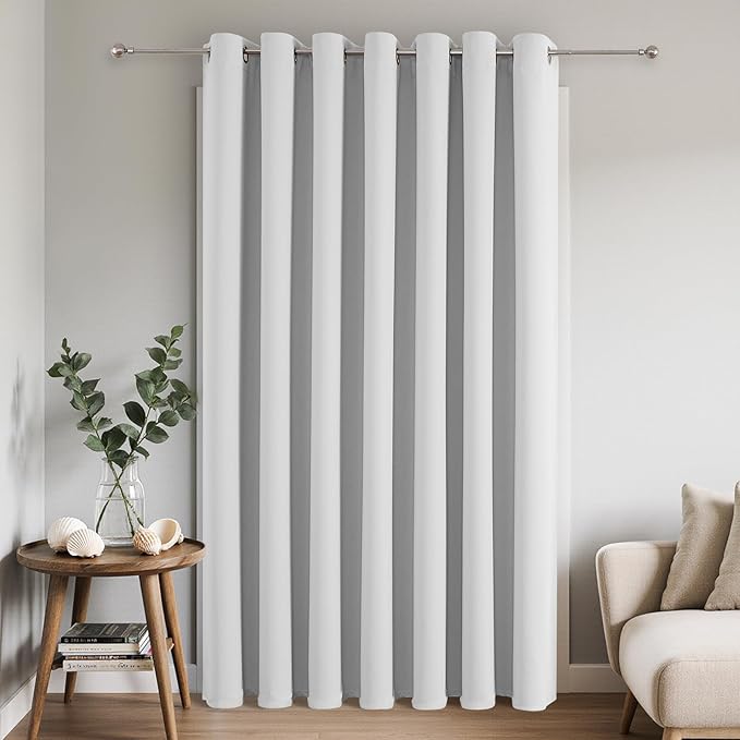 Joydeco Blackout Patio Sliding Door Curtains 108 Inches Long, Grommet Privacy by JOYDECO