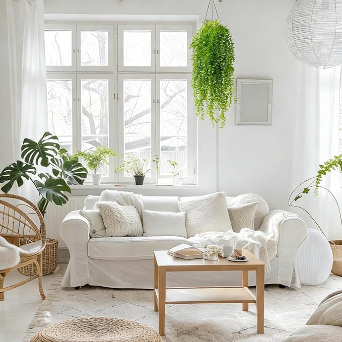2 Pack Fake Hanging Plants, Artificial Hanging Eucalyptus Plants Greenery Vines - Image 5