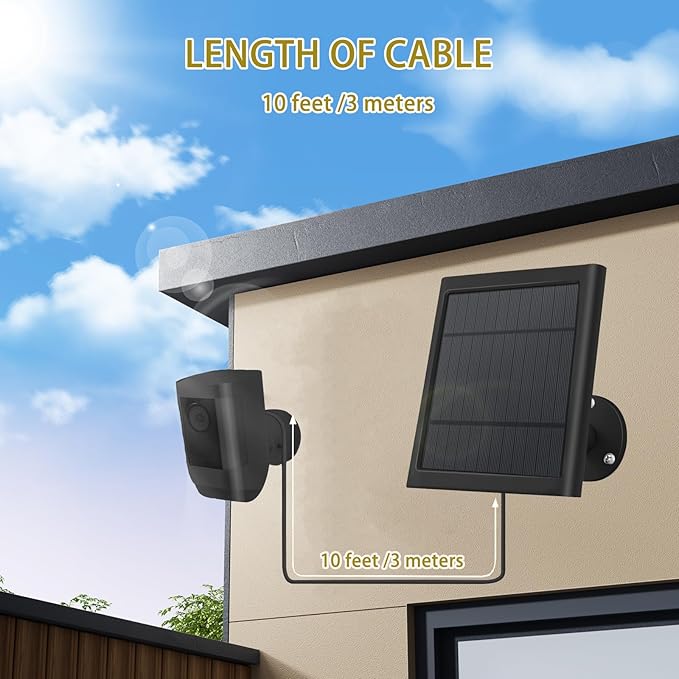 2 Pack - Solar Panel for Ring Security Camera Spotlight Cam Plus/Pro Stick Up - Image 6