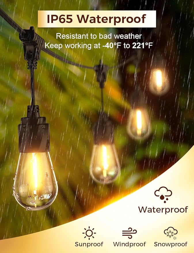 XMCOSY+ 120FT Outdoor String Lights Waterproof - Image 2