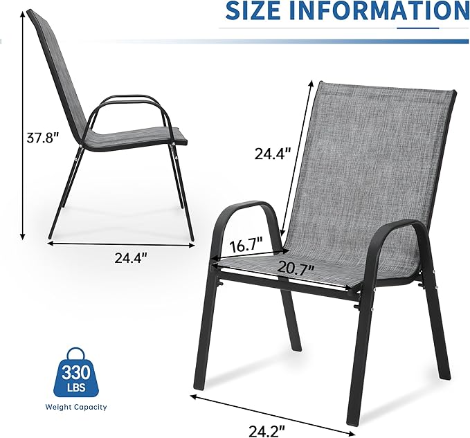 PIZZELLO Patio Chairs Set of 6 - Image 2