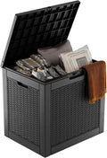 37 Gallon Outdoor Deck Box, Lockable Waterproof Outdoor Storage Boxes by MAIUSCOLI